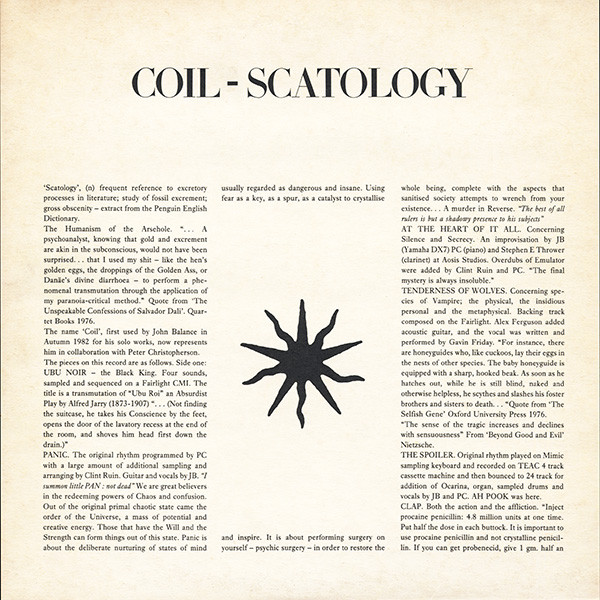 Coil - Scatology cover