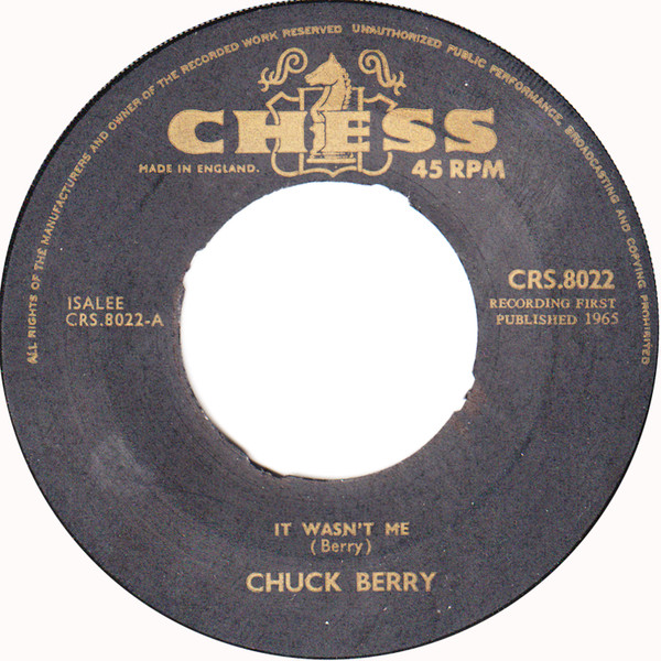 Berry, Chuck - It Wasn't Me / Welcome Back Pretty Baby (SP) cover